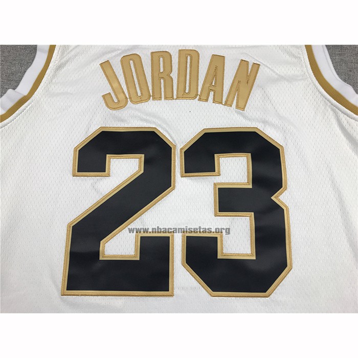 Camiseta Golden Edition Chicago Bulls Michael Jordan NO 23 Blanco